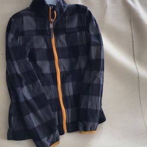 Lands’ End Size 7 plaid polar fleece zipper jacket